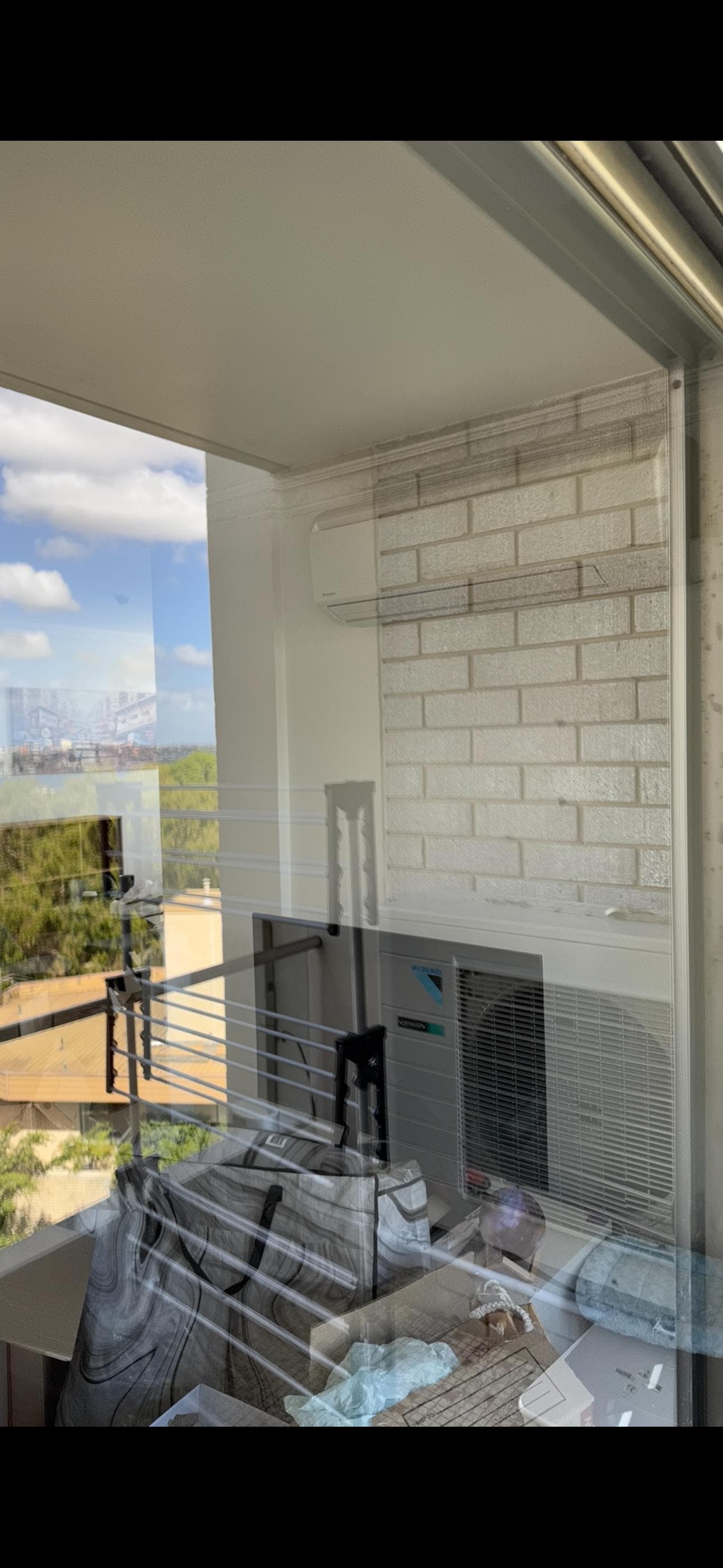 After, Sliding glass door clean